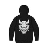 Hannya Pullover Hoodie Black No Drawstring